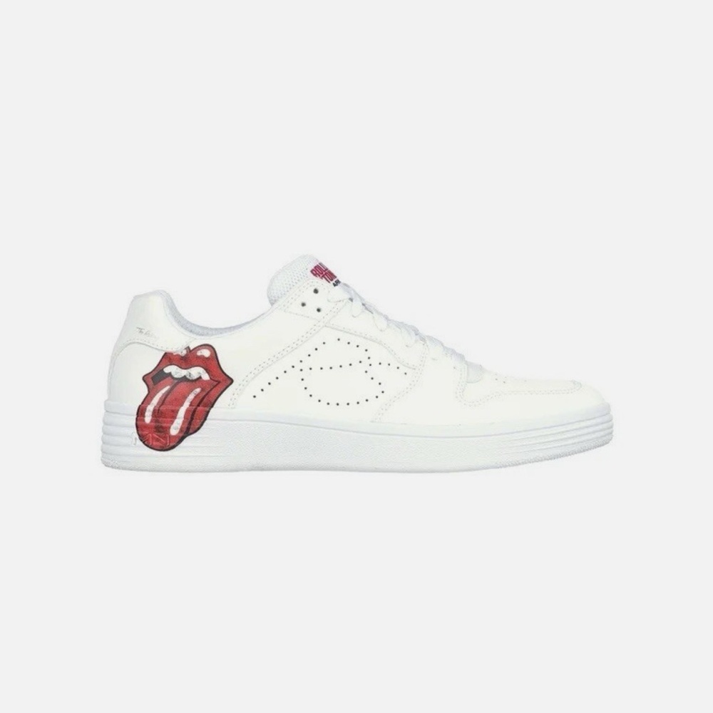 Rolling Stones x Mark Nason White Sneaker shoe with Red Tongue Logo – NWT 👟🎸